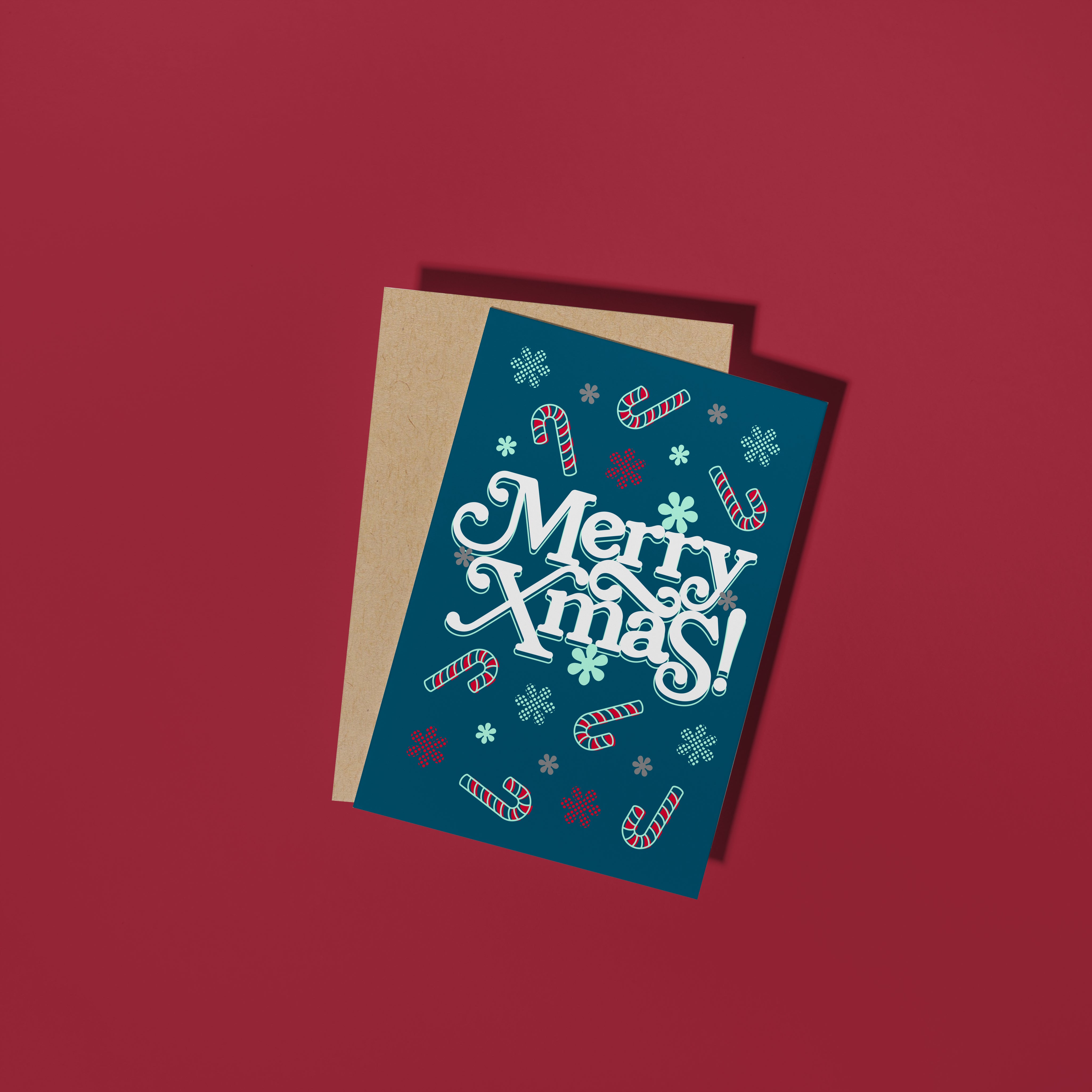 Merry Xmas Cane Card