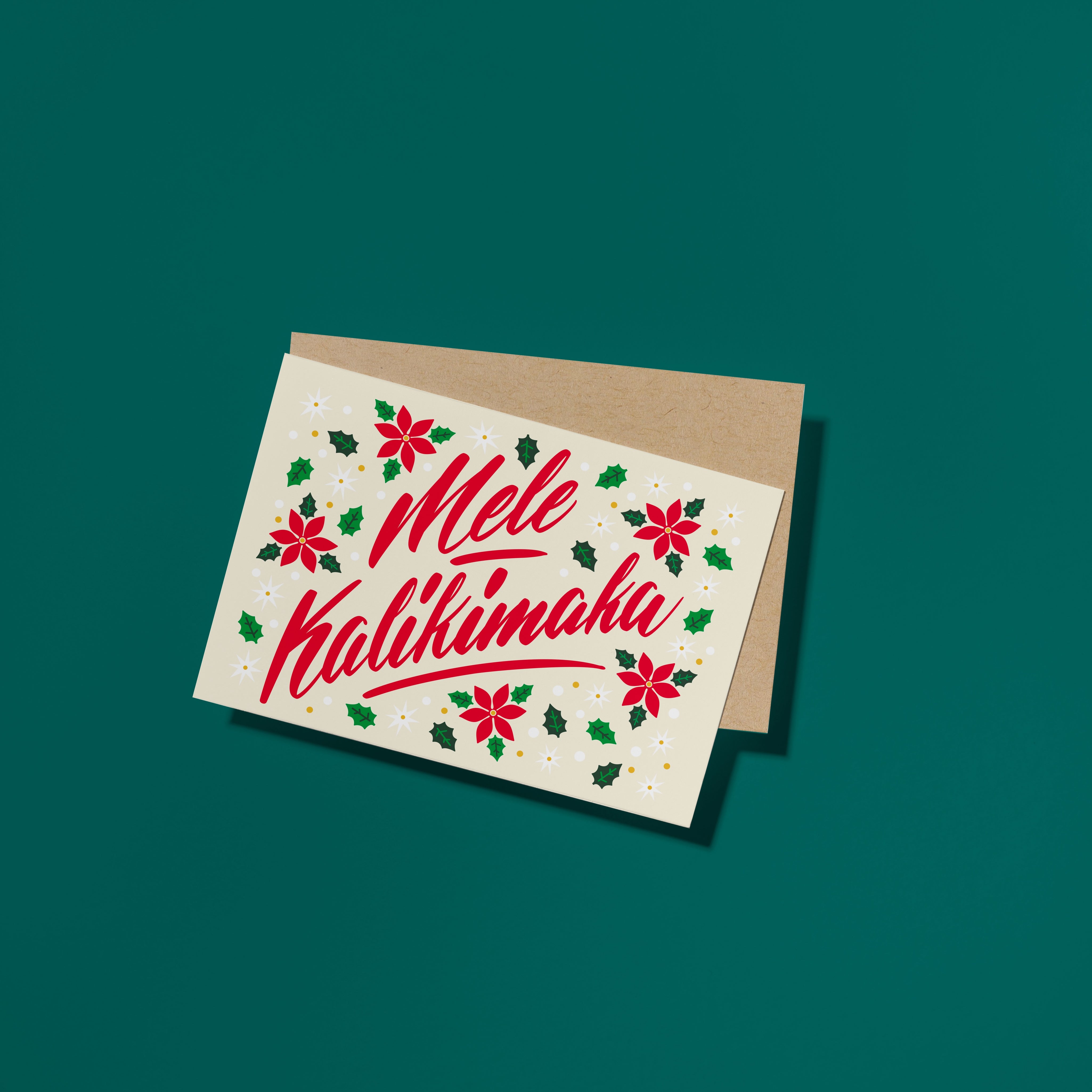 Mele Kalikimaka Holly Card