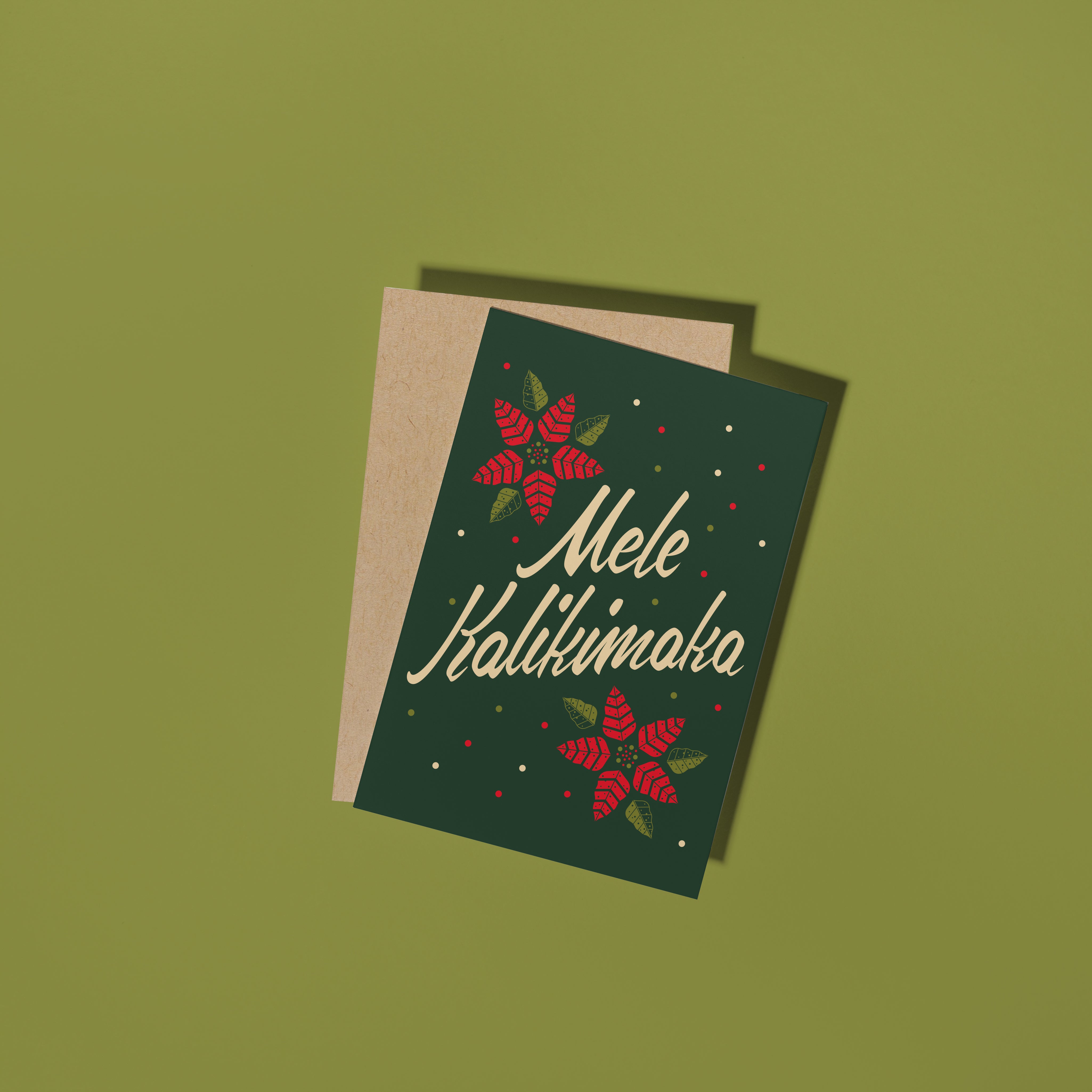 Mele Kalikimaka Poinsettia Card