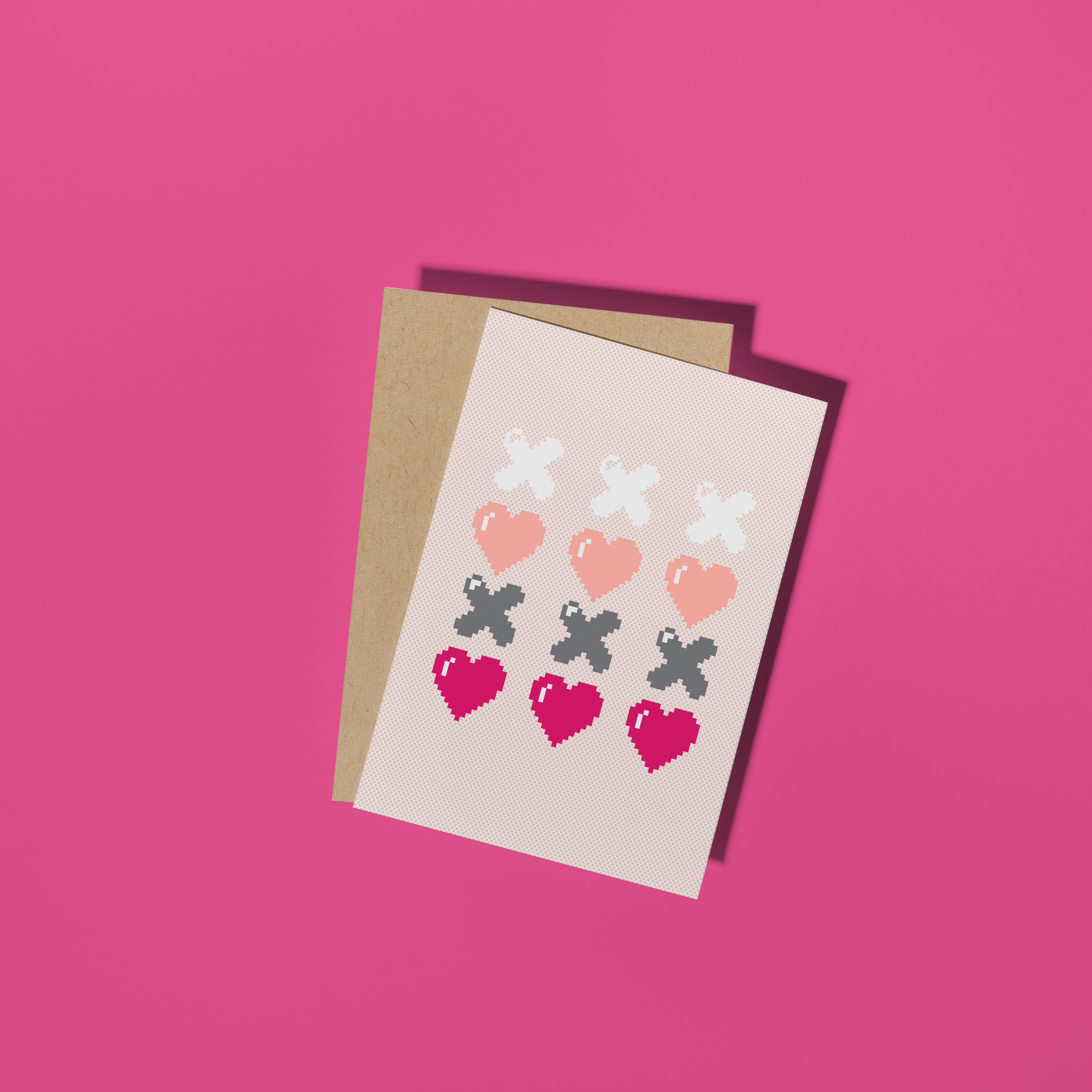 Pixel Hearts Card