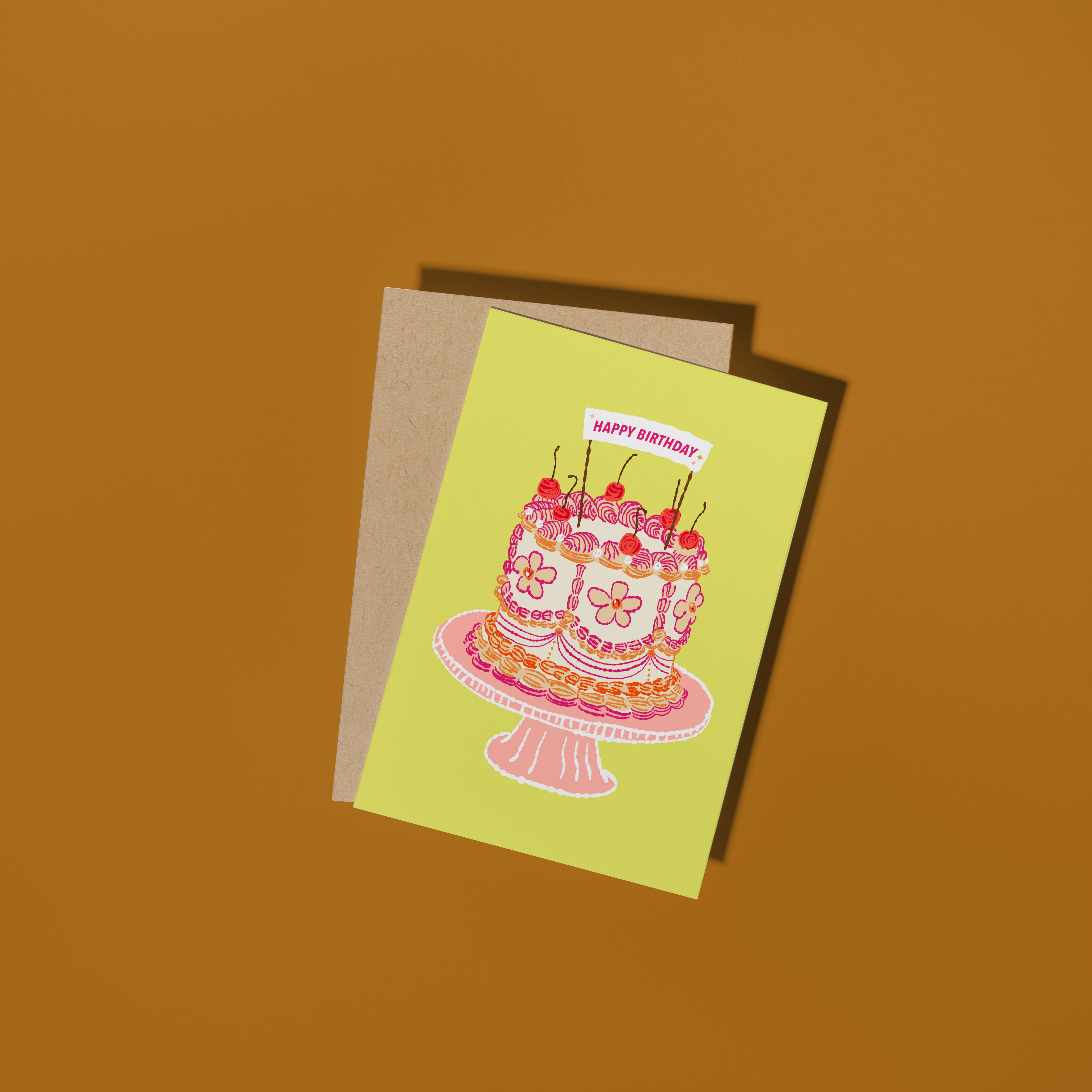 Vintage Cake Birthday Card