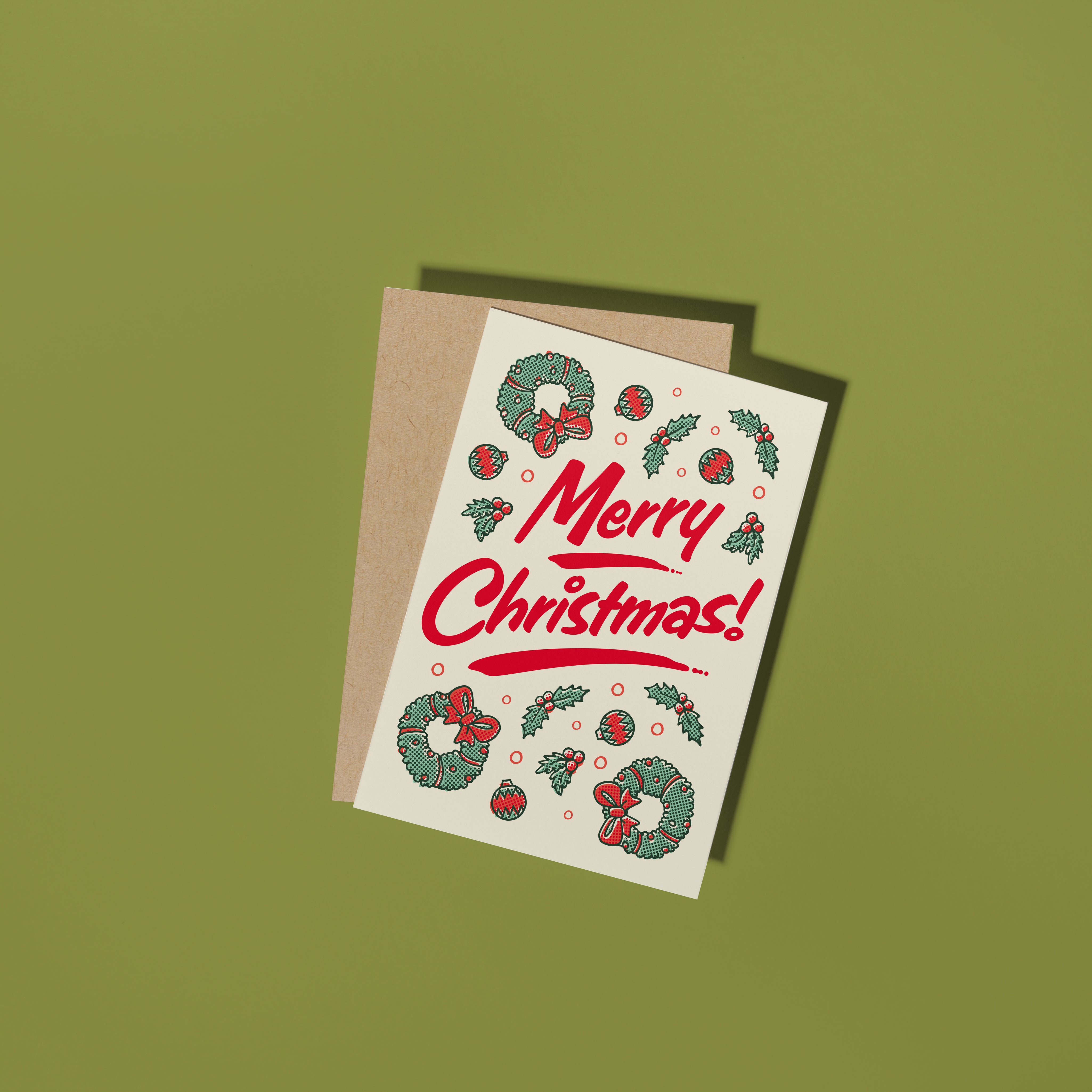 Merry Christmas Wreath Card
